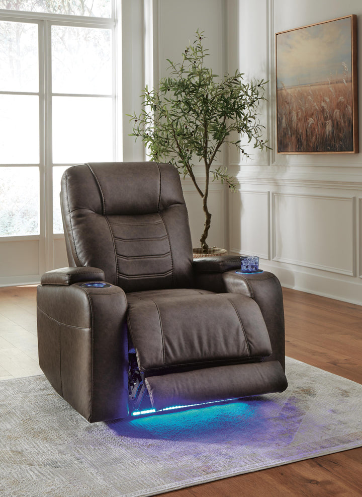 Schooner Rocks Power Recliner - Dark Brown (8)