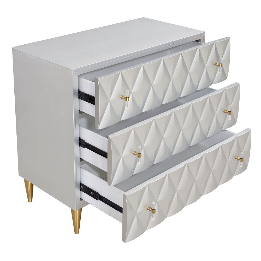 Anson - Console Cabinet - Metallic Silver & Champagne
