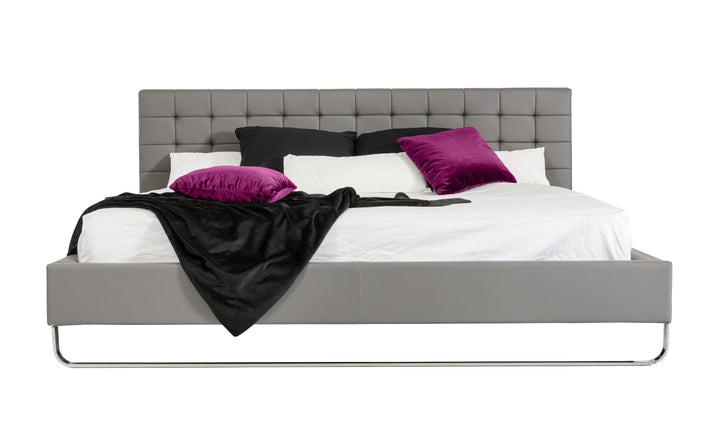 Gemma Modern Grey Leatherette Bed