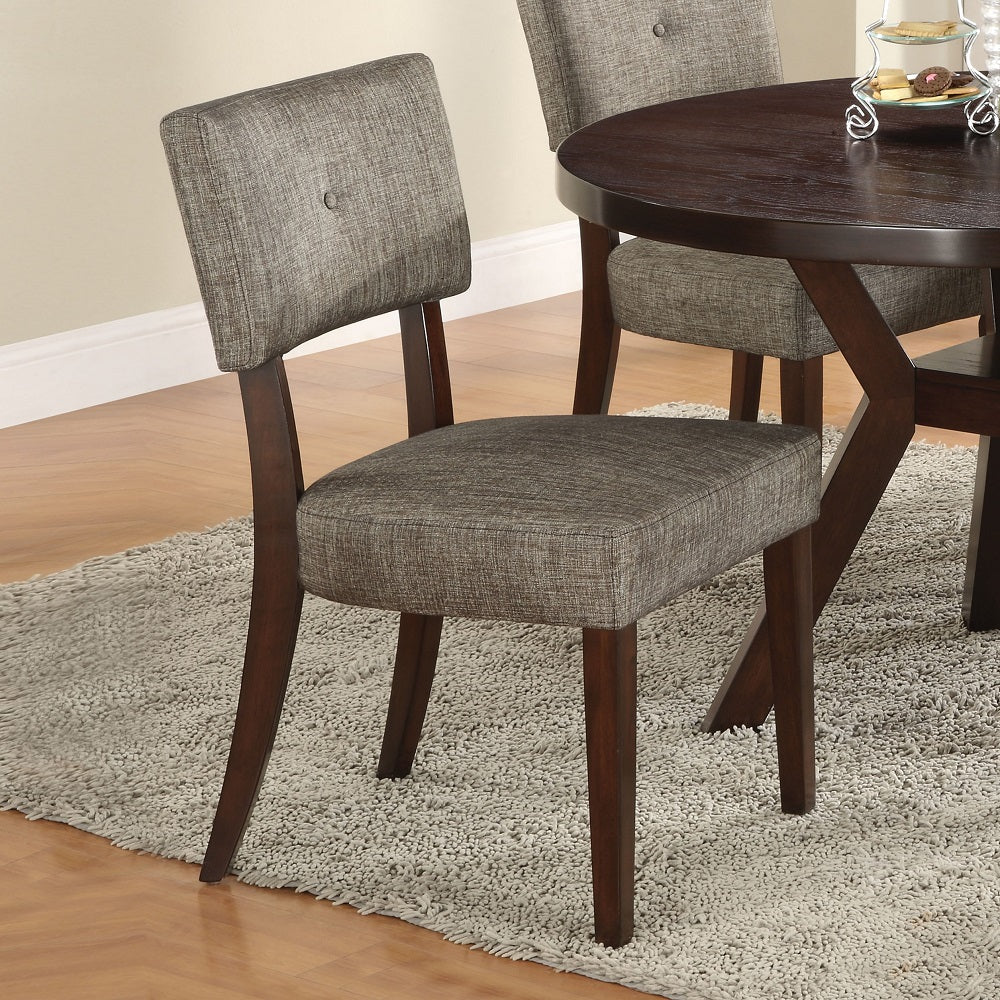 Drake Side Chair in Gray Fabric & Espresso Finish