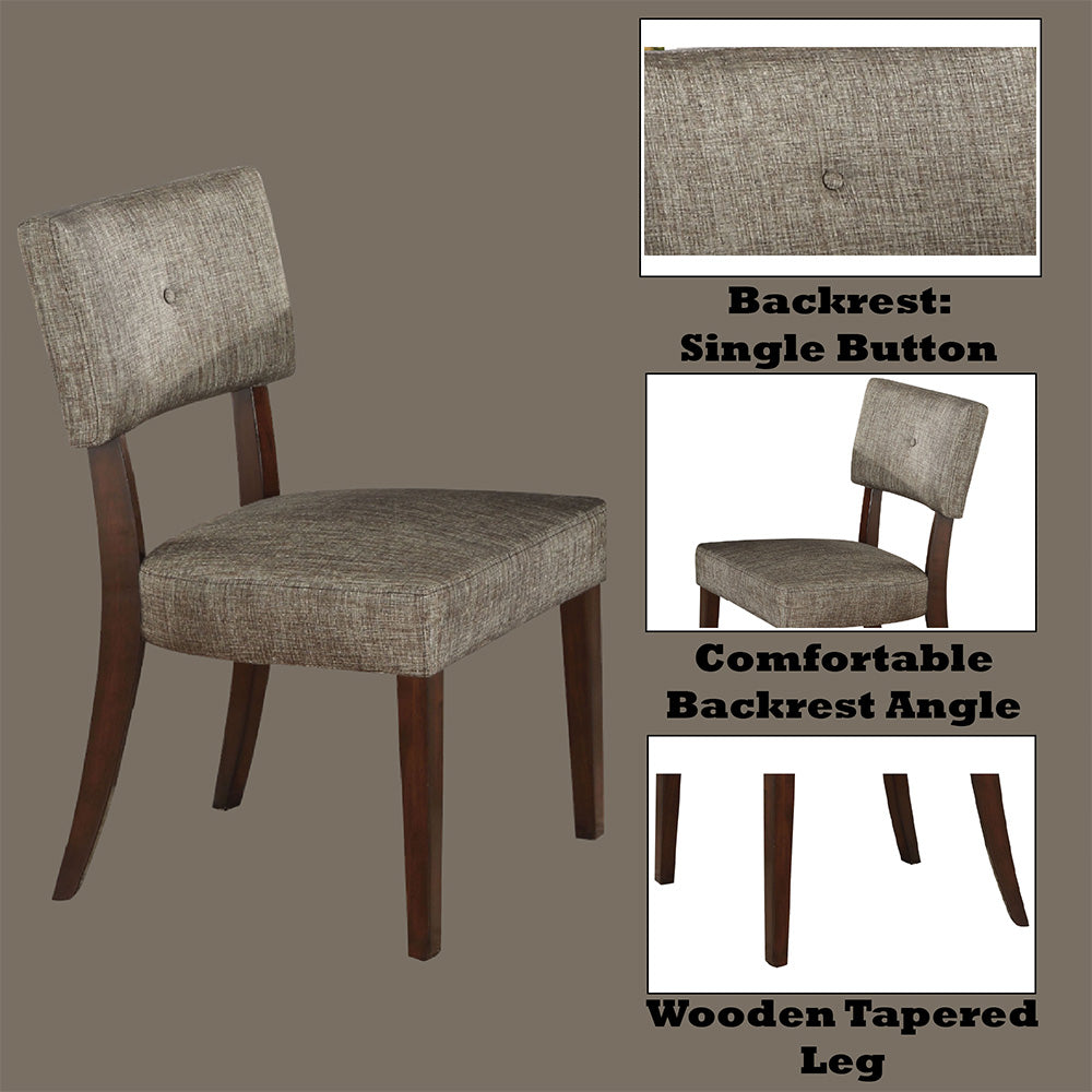 Drake Side Chair in Gray Fabric & Espresso Finish