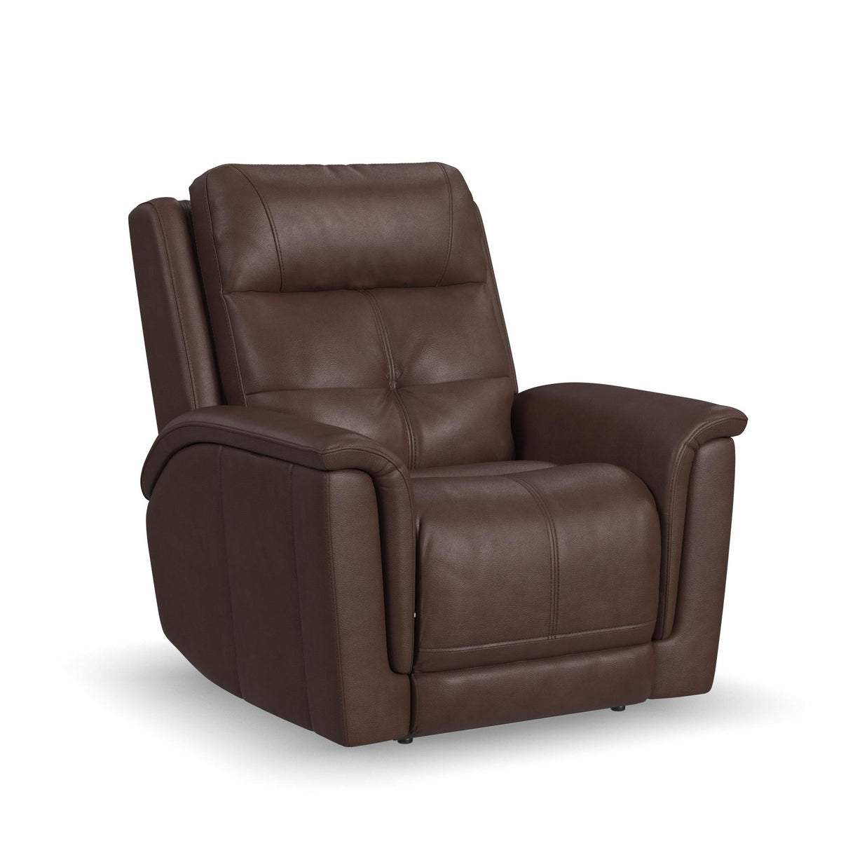 Ranger Leather Power Recliner with Power Headrest, Lumbar, Heat & Massage in Rustic Brown