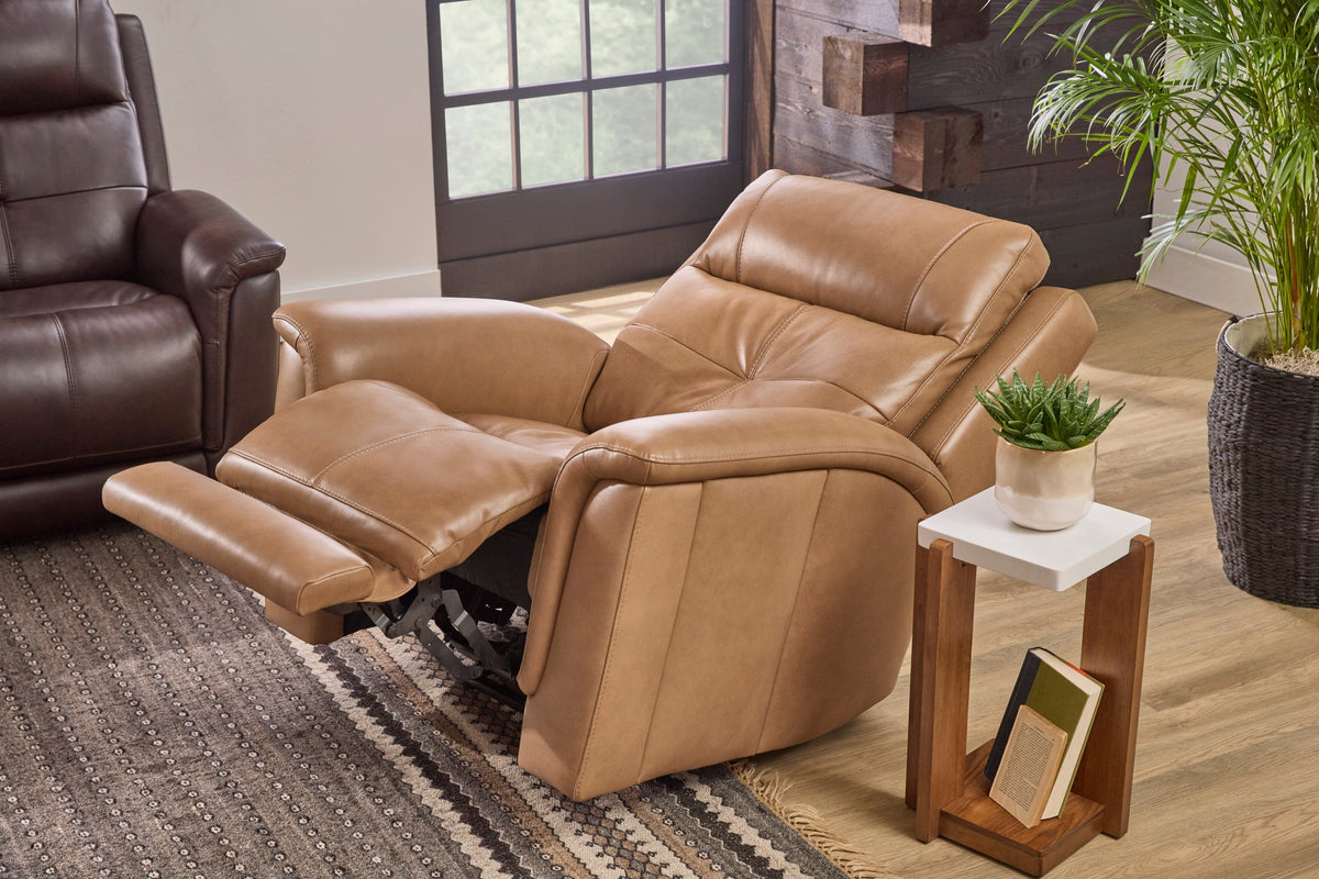 Ranger Leather Power Recliner with Power Headrest, Lumbar, Heat & Massage in Oakridge