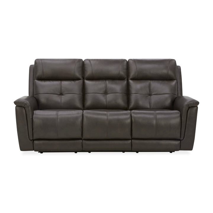 Ranger Leather Power Reclining Sofa with Console, Power Headrest, Lumbar, Heat &amp; Massage in Rustic Brown