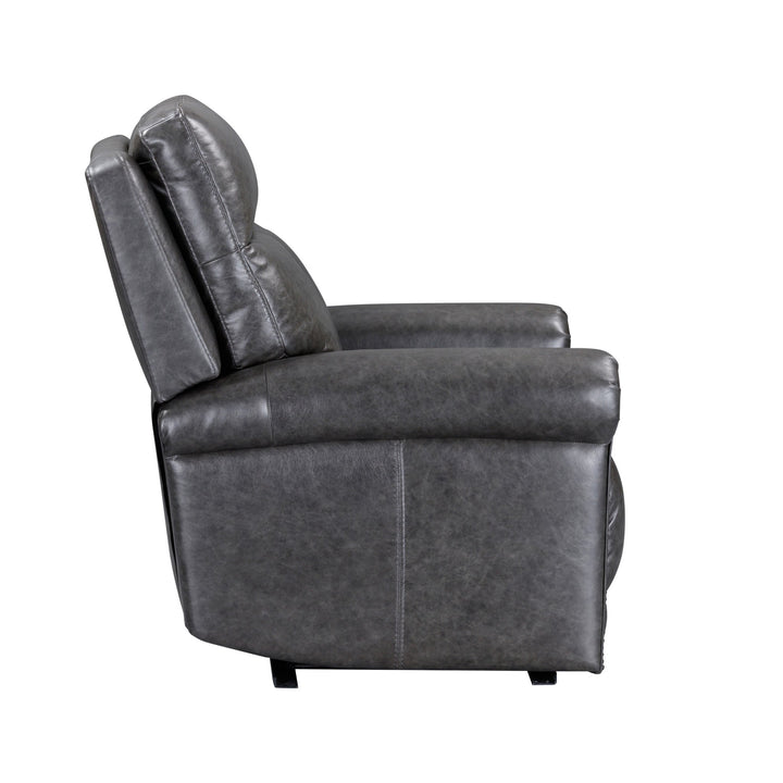 Alexander Leather Power Recliner with Power Headrest &amp; Lumbar in Weathered Stone