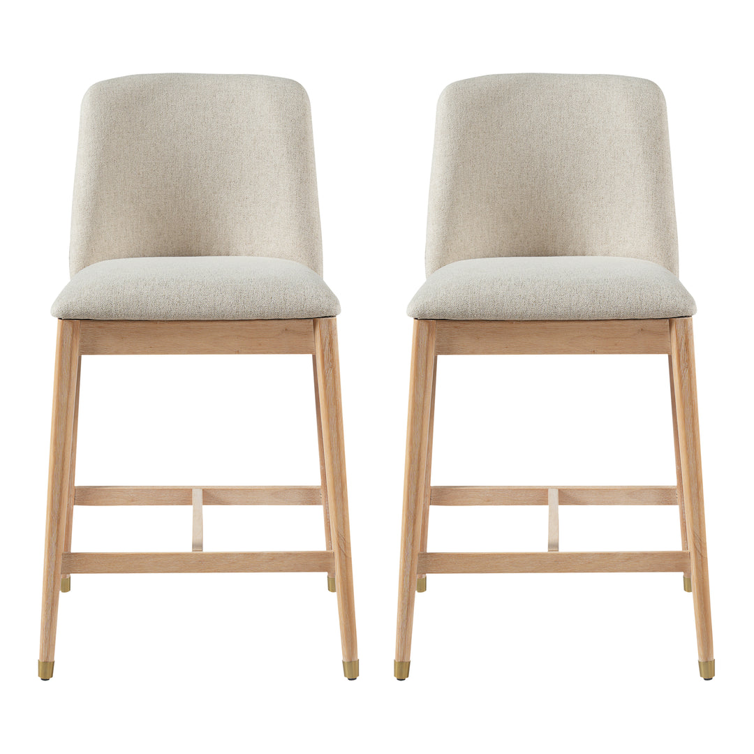 Clara Upholstered Counter Stool – Natural (Set of 2)