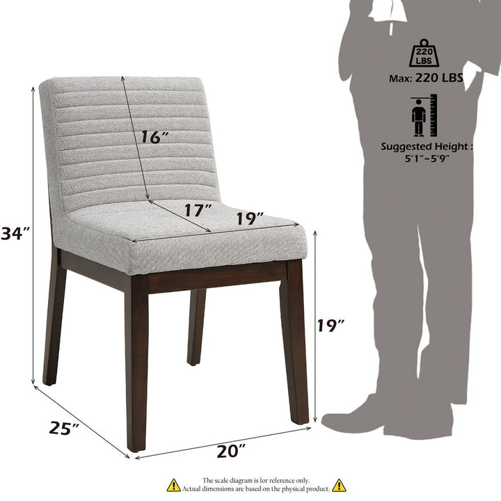 Edwyn - Side Chair Set of 2) - Gray Fabric & Brown