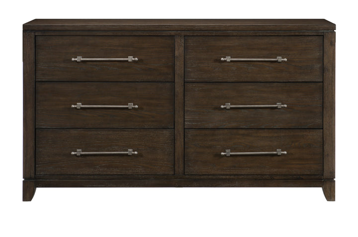 Griggs Brown 4-Piece Queen Bed Set with Nightstand Dresser Mirror