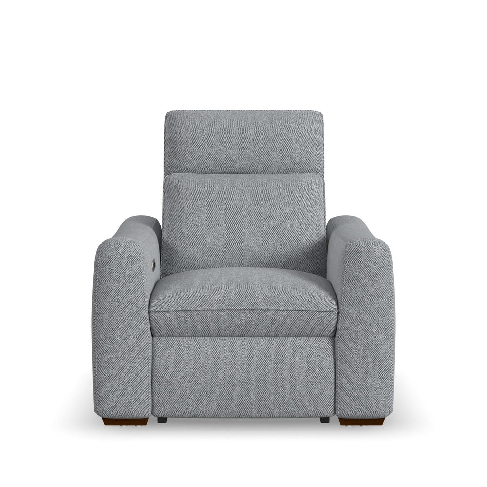 Ava Fabric Power Recliner with Power Headrest & Lumbar in Stonewash