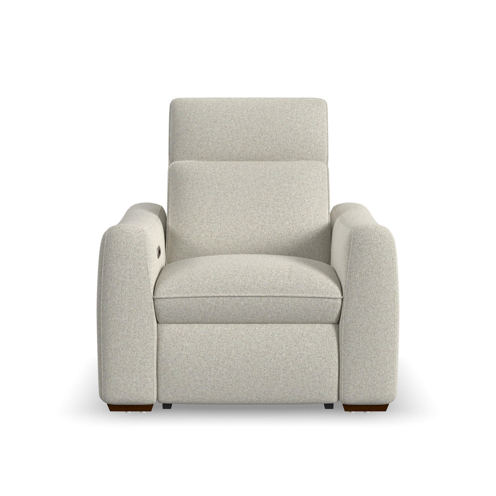 Ava Fabric Power Recliner with Power Headrest & Lumbar in Silver Sand