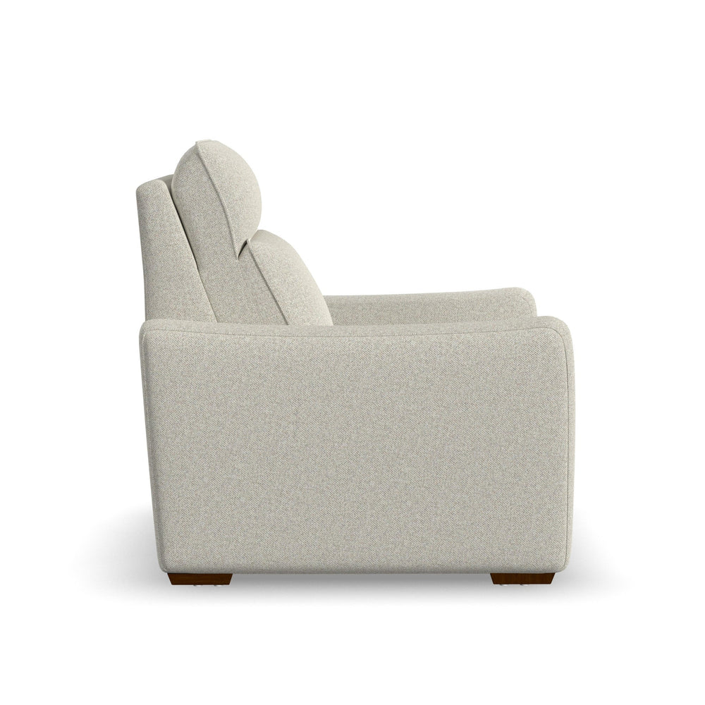 Ava Fabric Power Recliner with Power Headrest & Lumbar in Silver Sand