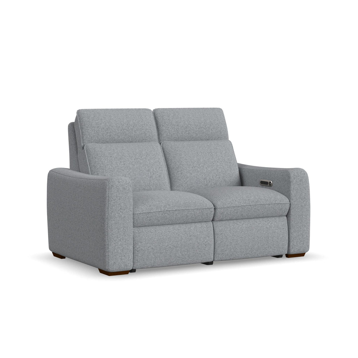 Ava Fabric Power Reclining Loveseat with Power Headrest & Lumbar in Stonewash