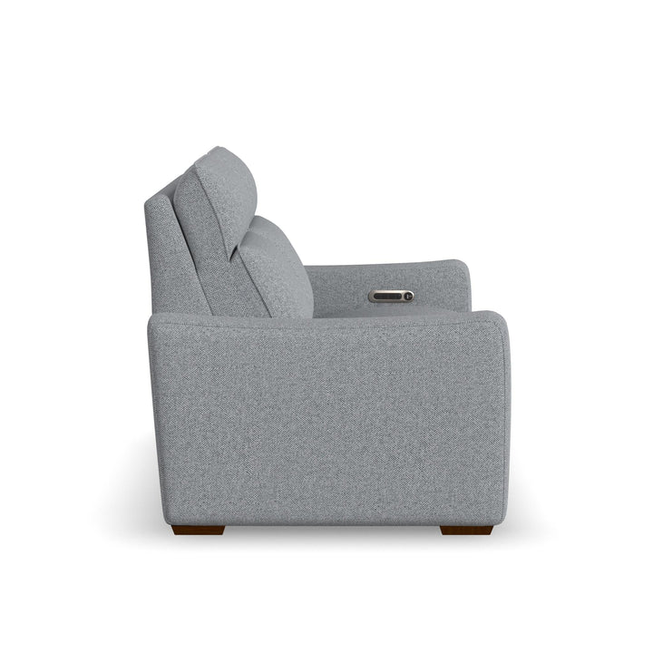 Ava Fabric Power Reclining Loveseat with Power Headrest &amp; Lumbar in Stonewash