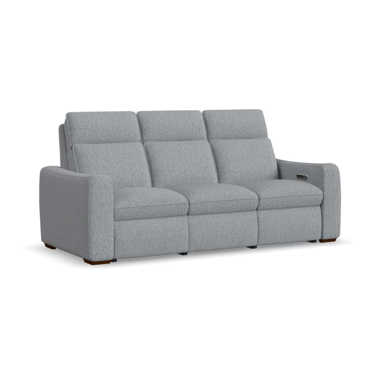 Ava Fabric Power Reclining Sofa with Power Headrest & Lumbar in Stonewash