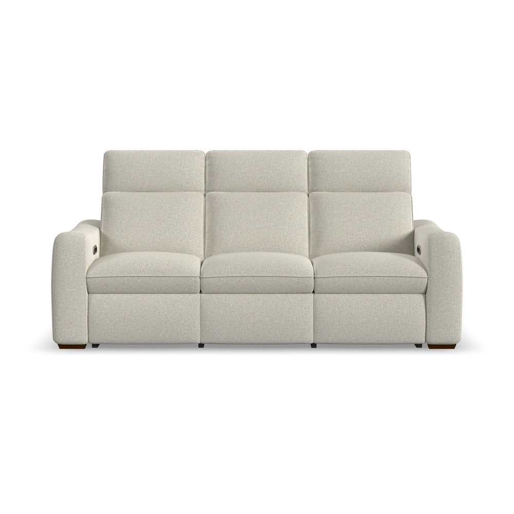 Ava Fabric Power Reclining Sofa with Power Headrest & Lumbar in Silver Sand