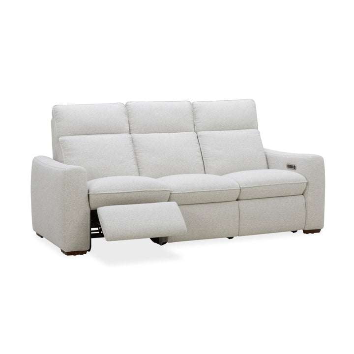 Ava Fabric Power Reclining Sofa with Power Headrest &amp; Lumbar in Silver Sand