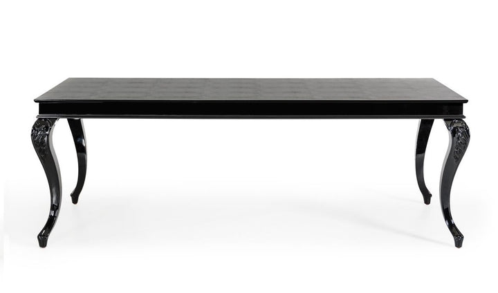 Sovereign Transitional Black Crocodile Dining Table w/ Black Gloss Legs