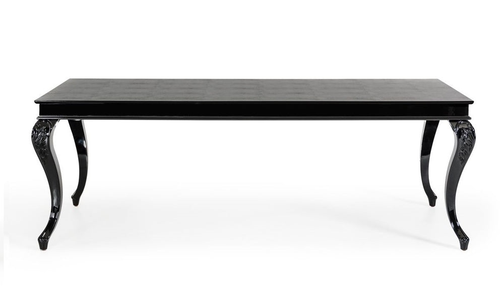 Sovereign Transitional Black Crocodile Dining Table w/ Black Gloss Legs - View 5