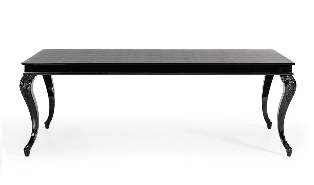 Sovereign Transitional Black Crocodile Dining Table w/ Black Gloss Legs
