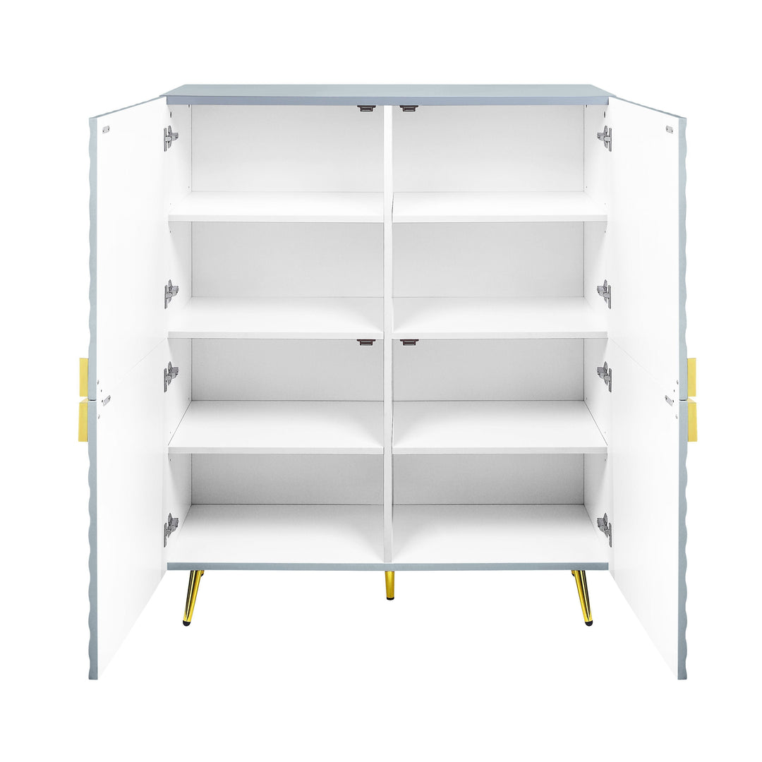 Gaines - High Gloss Accent Cabinet - Gray