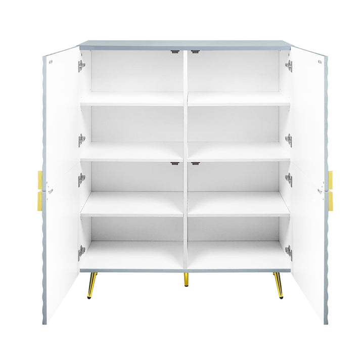 Gaines - High Gloss Accent Cabinet - Gray