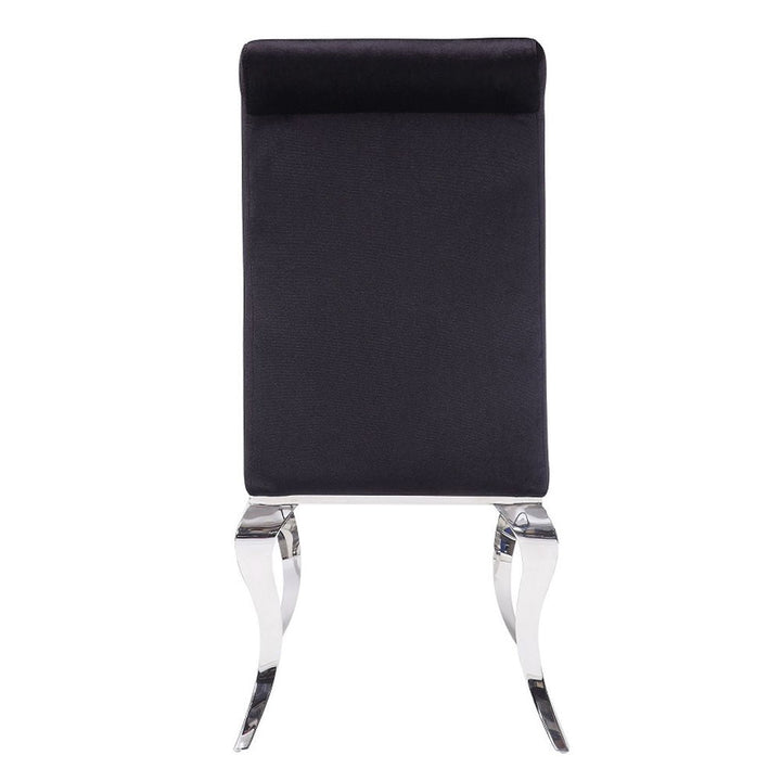 Fabiola - Side Chair Set of 2) - Black Fabric & Stainless Steel