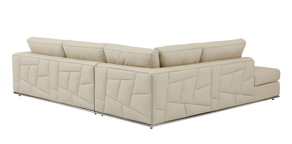 DivanItalia 998 Left Arm Facing Sectional in Top-Grain Italian Leather - Beige