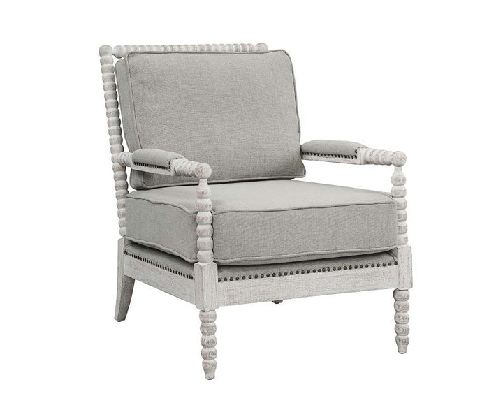 Saraid - Accent Chair - Gray Linen & Light Oak