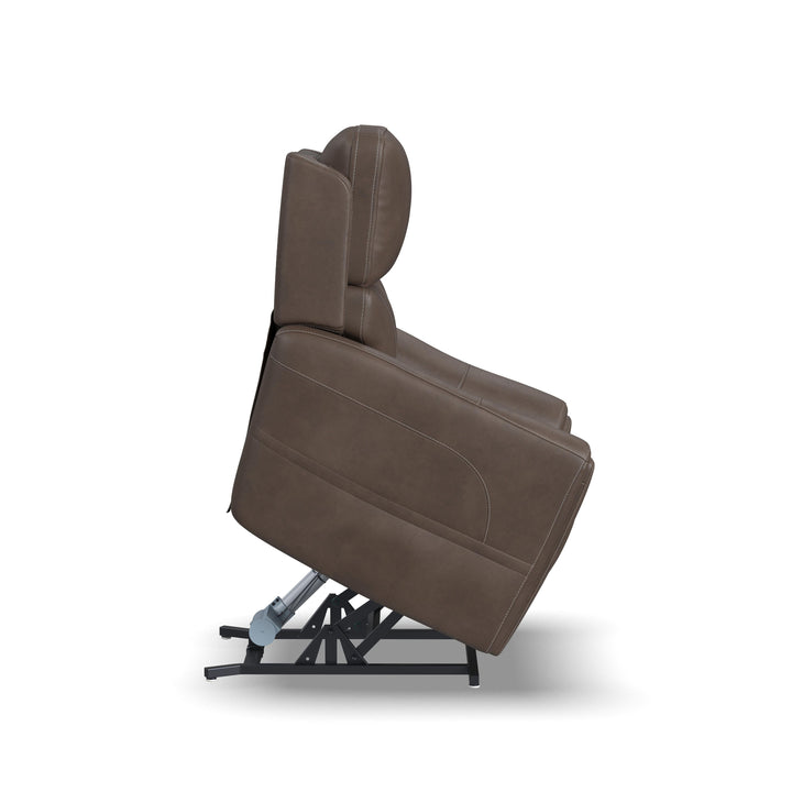 Carter Fabric Power Lift Recliner with Power Headrest, Lumbar, Heat &amp; Massage in Cappuccino