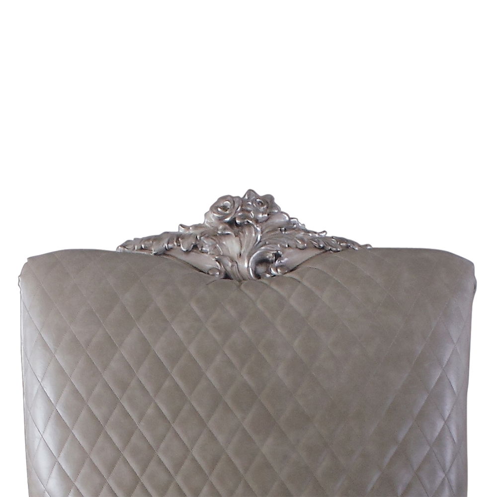 Dresden - Chair With Pillow - Synthetic Leather & Vintage Bone White