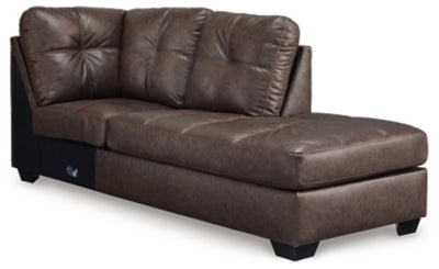 Barlin Mills Right-Arm Facing Corner Chaise - Dark Brown - Dark Brown