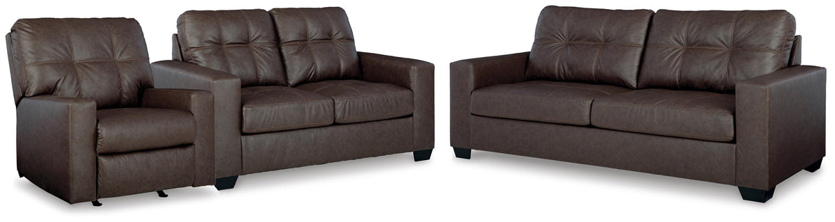 Barlin Mills Sofa, Loveseat and Recliner - Umber (1)