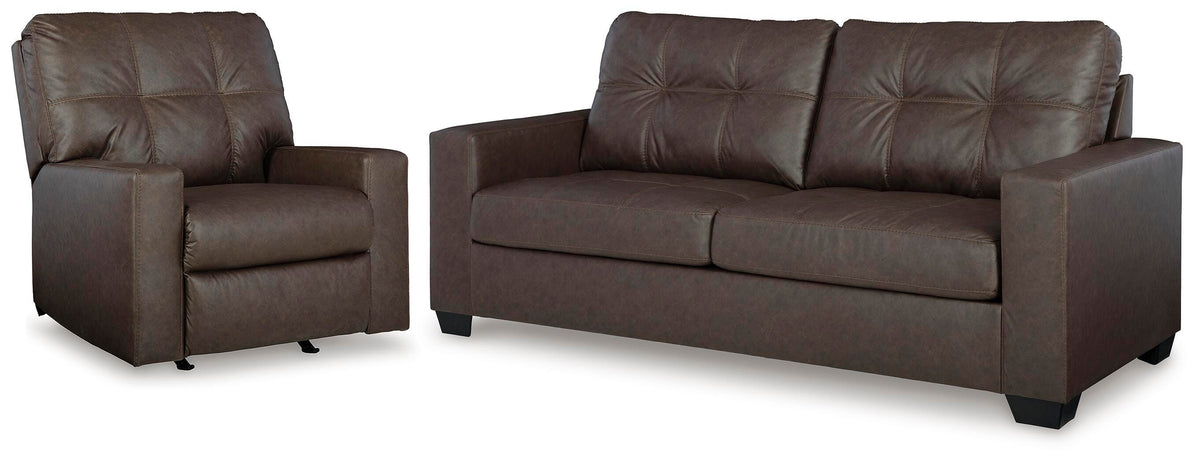 Barlin Mills Sofa and Recliner - Umber (1)