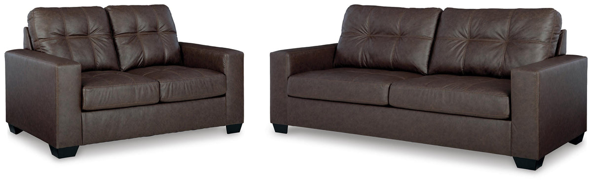 Barlin Mills Sofa and Loveseat - Umber (1)