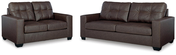 Barlin Mills Sofa and Loveseat - Umber (1)