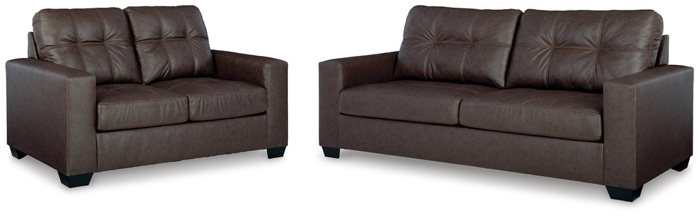 Barlin Mills Sofa and Loveseat - Umber (1)