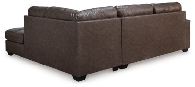Barlin Mills 2-Piece Sectional with Chaise - Dark Brown