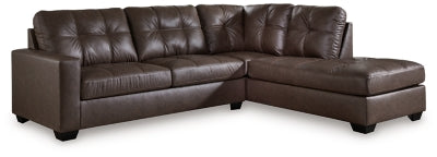 Barlin Mills 2-Piece Sectional with Chaise - Dark Brown - Dark Brown