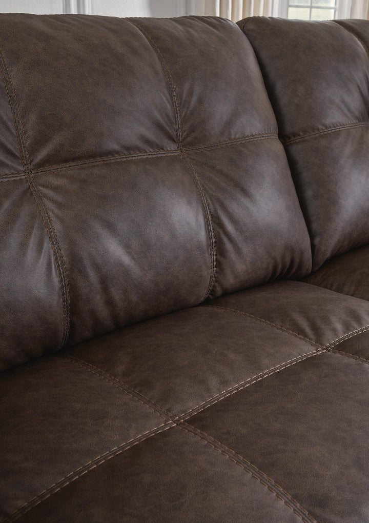 Barlin Mills 2-Piece Sectional with Chaise - Dark Brown (4)