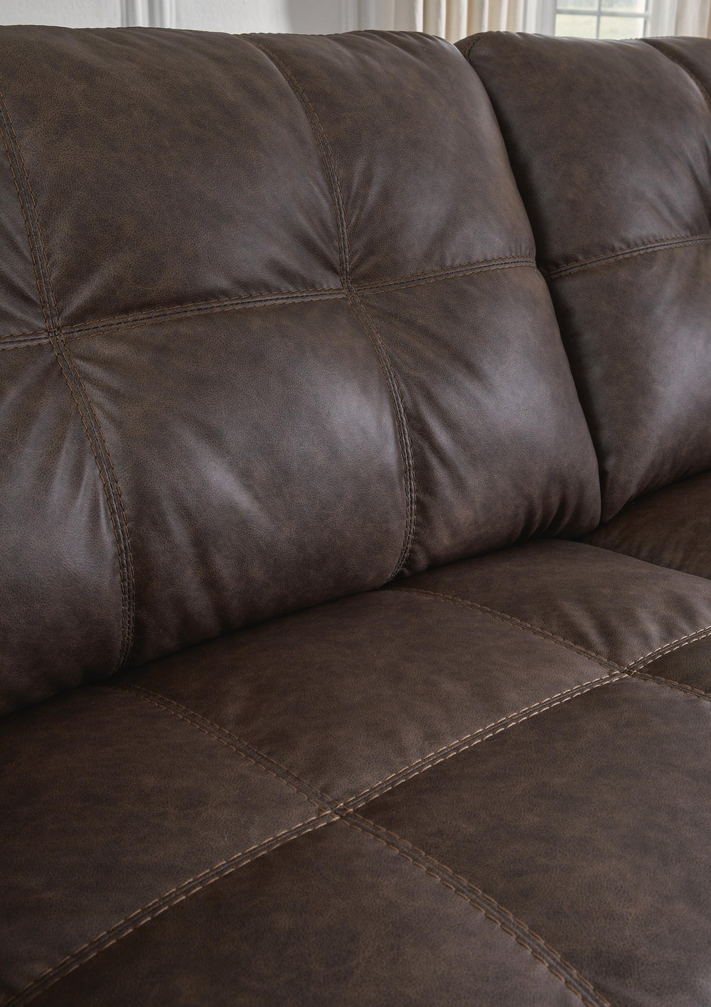 Barlin Mills 2-Piece Sectional with Chaise - Dark Brown (4)