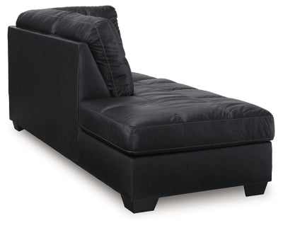 Barlin Mills Left-Arm Facing Corner Chaise - Black