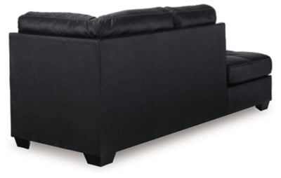 Barlin Mills Left-Arm Facing Corner Chaise - Black