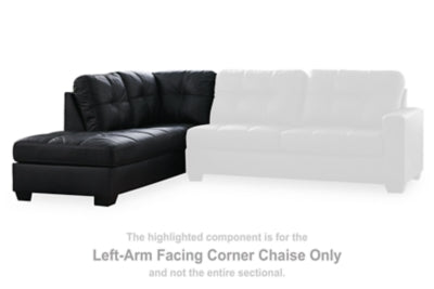 Barlin Mills Left-Arm Facing Corner Chaise - Black