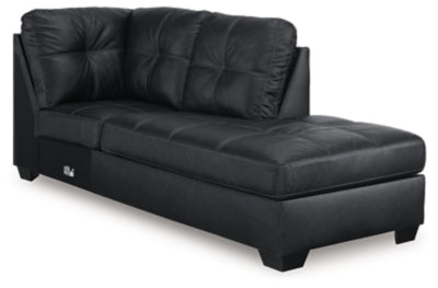 Barlin Mills Right-Arm Facing Corner Chaise - Black - Black