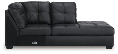 Barlin Mills Right-Arm Facing Corner Chaise - Black