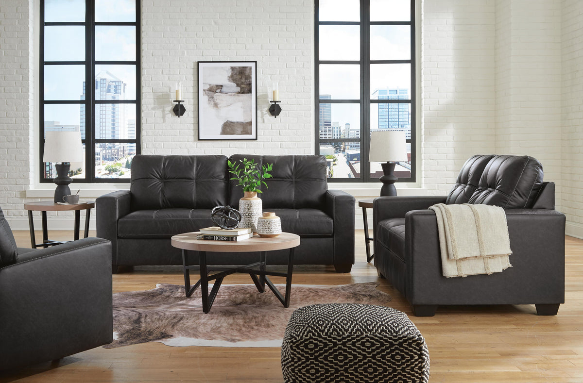 Barlin Mills Sofa, Loveseat and Recliner - Carbon (1)