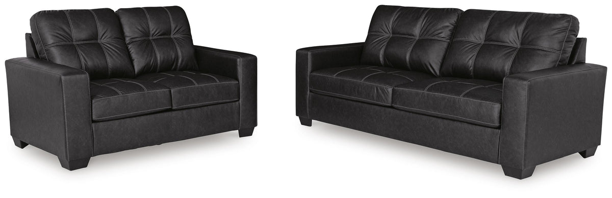 Barlin Mills Sofa and Loveseat - Carbon (2)