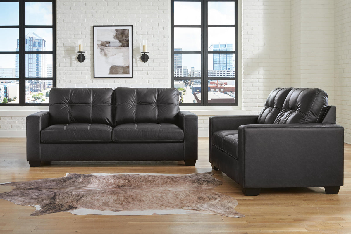 Barlin Mills Sofa and Loveseat - Carbon (1)