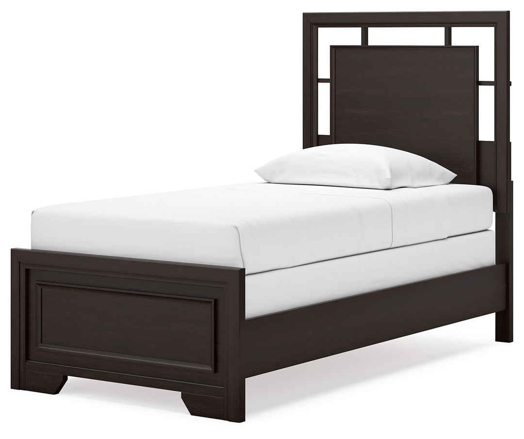 Covetown - Twin Panel Bed - Dark Brown by Ashley Furniture product image