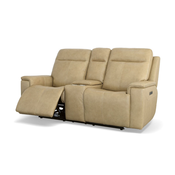 Odell Power Reclining Loveseat With Console, Power Headrests &amp; Lumbar Stone